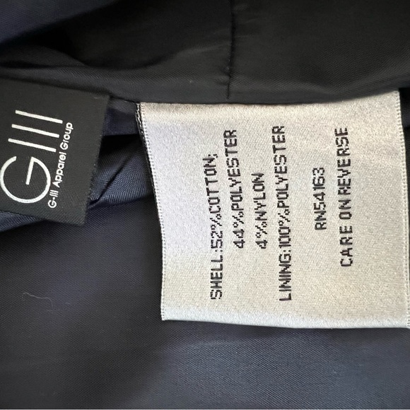 New Kenneth Cole Belted Trench Coat with pleats Navy blue size Small - Picture 6 of 7